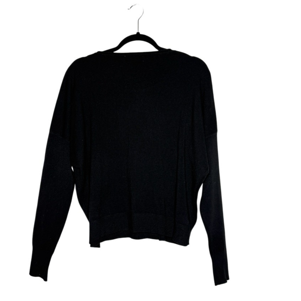 Zenana Black Front Seam Round Neck Long Sleeve Sweater Size Large - Picture 8 of 10